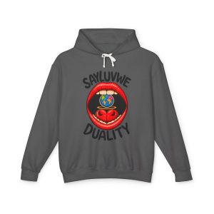 Duality Graphic Hoodie — "Sayluvwe" Earth & Heart Art