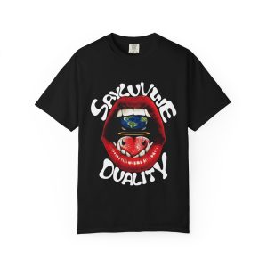 Survive Duality Graphic T-Shirt — Bold Earth-in-Mouth Retro Design
