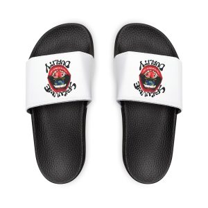 Men's Graphic Slide Sandals — ‘Screaming Duality’ Lip Design