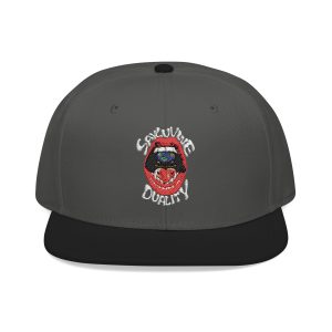 Embroidered Rose Mouth Snapback Hat — Bold Floral Streetwear Cap