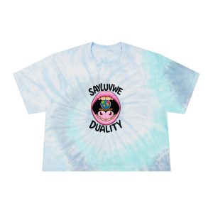 Tie-Dye Crop Tee — "SayLuvWe Duality" Graphic