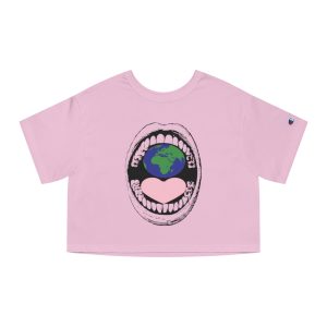 Earth Love Cropped Tee — Graphic Mouth & Heart Eco Design