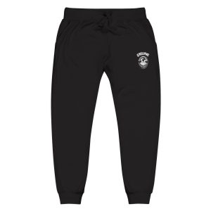 Embroidered Cozy Sweatpants — 'Good Vibes Only' Coral Fleece Joggers