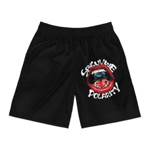 Graphic Jogger Shorts — "Salvage Duality" Lip & Globe Design